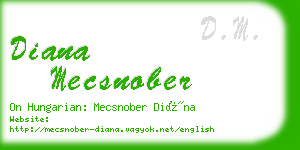 diana mecsnober business card